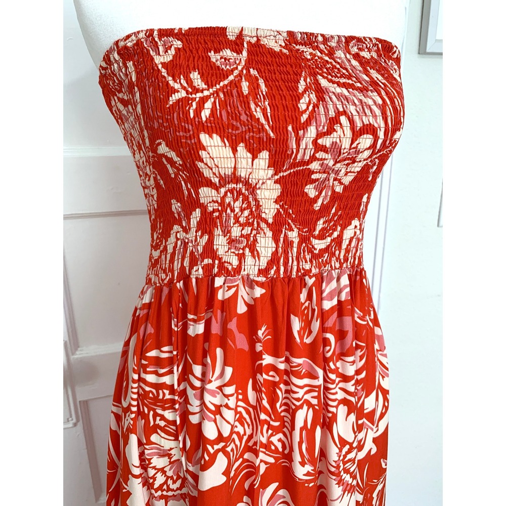 Abel the Label Anthropologie Charlotte Floral Maxi Dress S Strapless Tiered Boho - Picture 2 of 16
